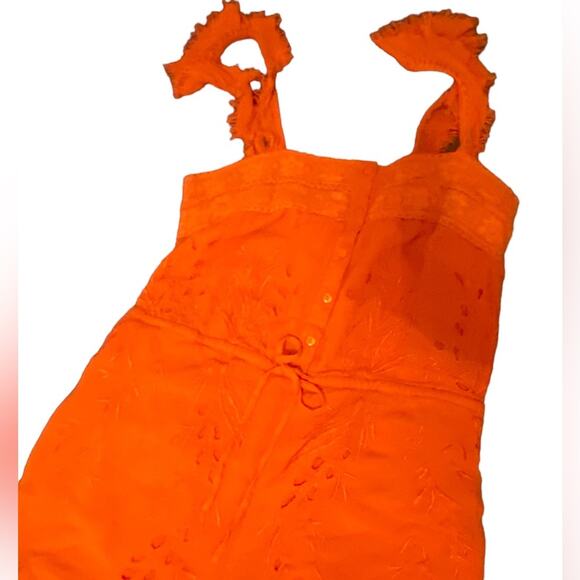 Free People Burnt Orange rompers shorts with adjustable waistband Bohemian Boho - Picture 12 of 15